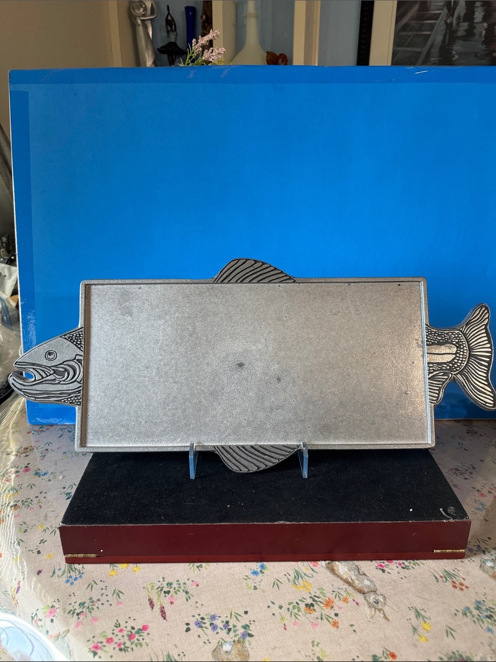 Vintage 1970s Wilton Armetale RWP Metal Fish Platter 21.5 Long